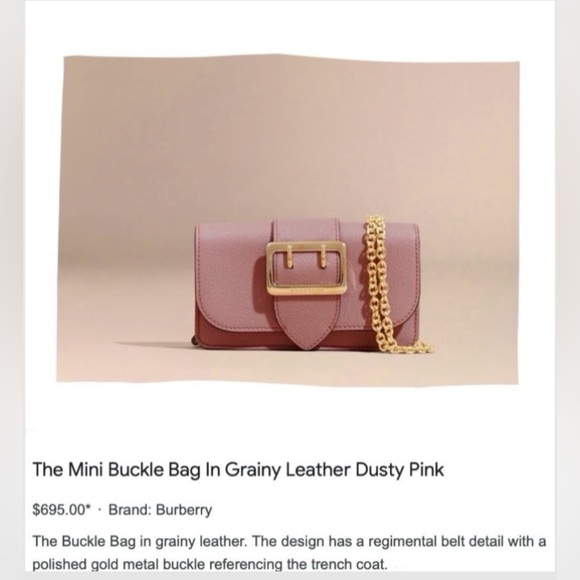 Burberry Pink Leather Bag with Gold Chain - Picture 14 of 14